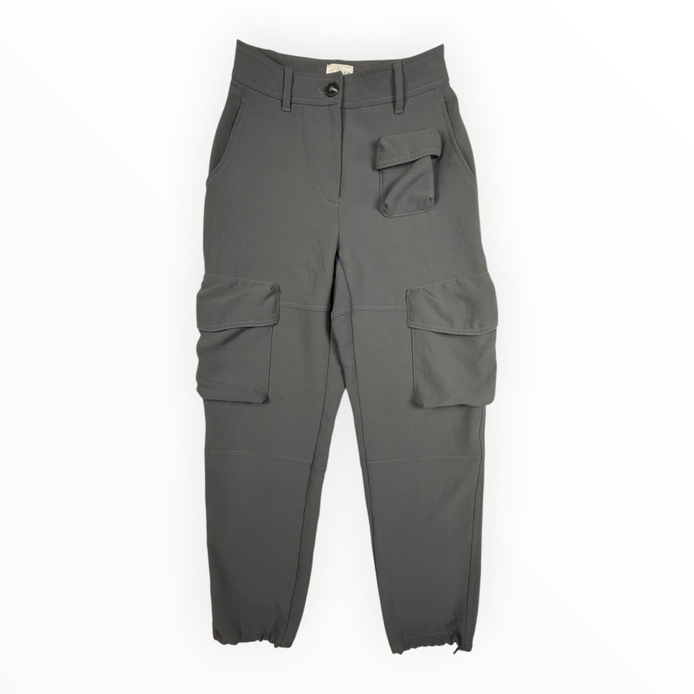 Wilfred Cargo Pants Women 00 Grey Utility Tapered Drawstring Ankle